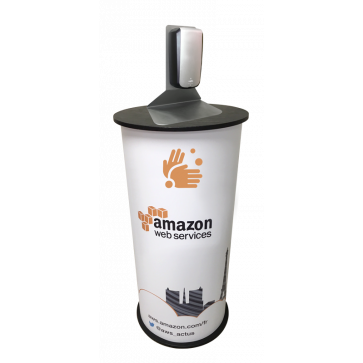 Counter + desinfectiezuil met automatische dispenser